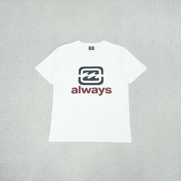 Always Branded White Simple Logo Short Sleeve T Shirt